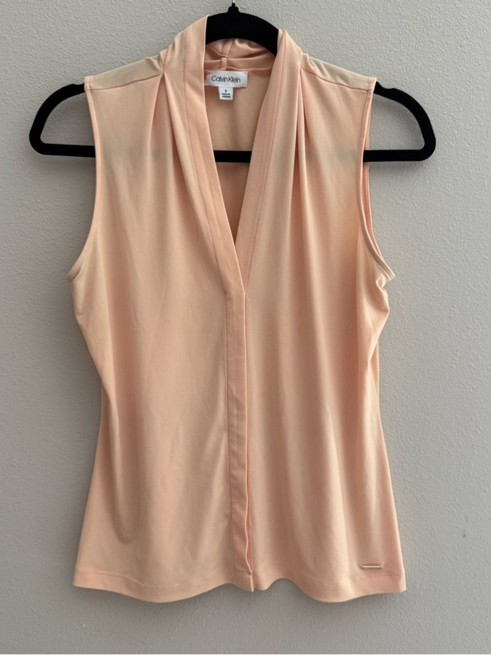 Calvin Klein Peach Sleeveless Blouse Size Small